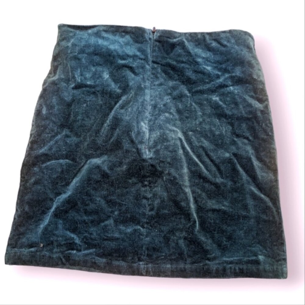Teal corduroy mini skirt